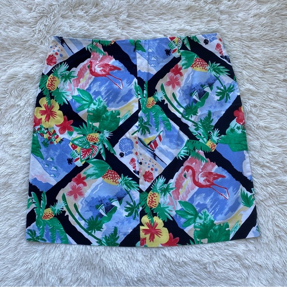 TALBOTS • Tropical Floral Flamingo Island Patterned Pencil Skirt Size 16 - Picture 6 of 13